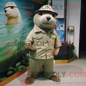Oliven Sea Lion maskot...