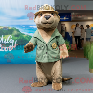 Oliven Sea Lion maskot...