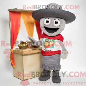 Gray Fajitas mascot costume...
