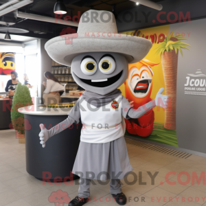 Mascotte de personnage gris...