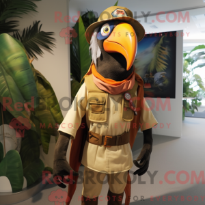 Tan Toucan maskotdraktfigur...