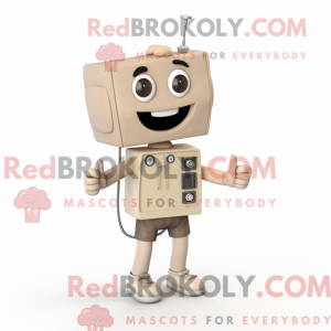 Beige Television mascot...