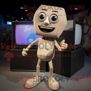 Beige Television mascot...