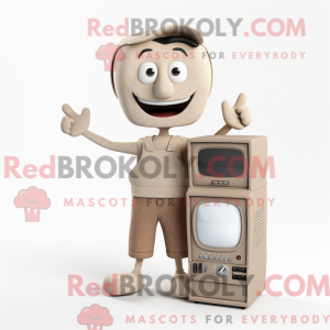 Beige Television mascot...