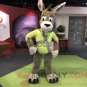 Oliven æsel maskot kostume...