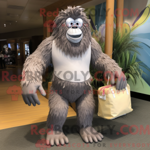 Grå Sasquatch maskot...