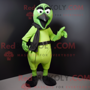 Lime Green Crow mascot...