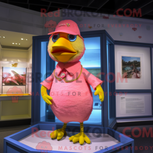 Pink Canary maskot kostume...