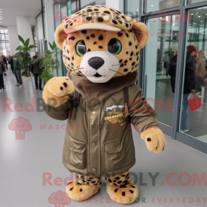 Brun leopard maskot kostume...