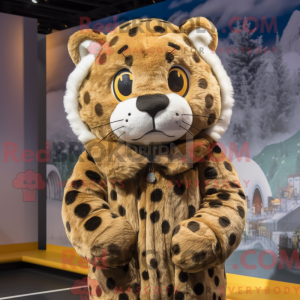 Brun leopard maskot kostume...