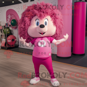 Pink Hedgehog maskot...