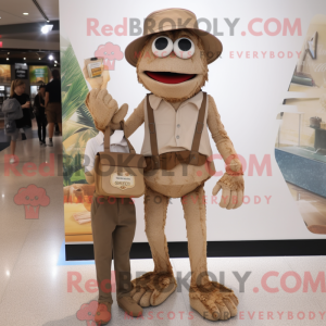 Tan Stilt Walker mascot...