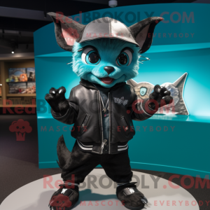 Teal Bat Maskottchen Kostüm...