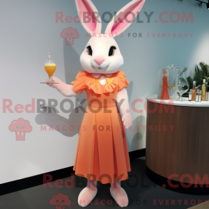 Peach Rabbit maskot kostume...