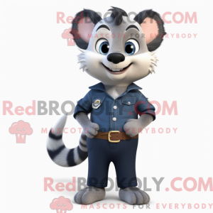Navy Civet maskotdraktfigur...