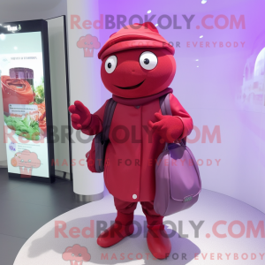 Röd spinat maskot drakt...