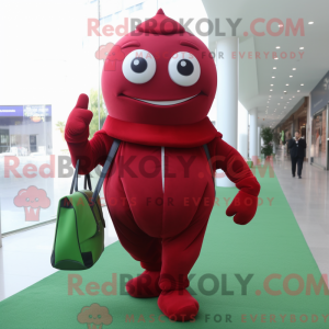 Rød spinat maskot drakt...