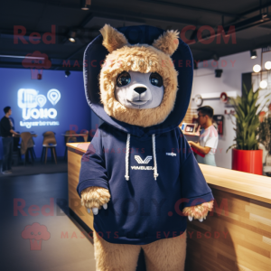 Navy Alpaca maskot kostume...