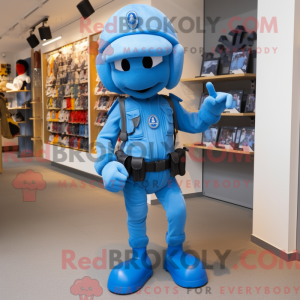 Blå Para Commando maskot...