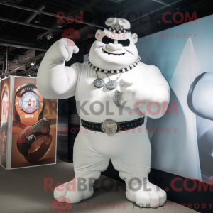 Hvid Strongman maskot...