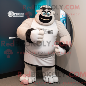 Hvid Strongman maskot...