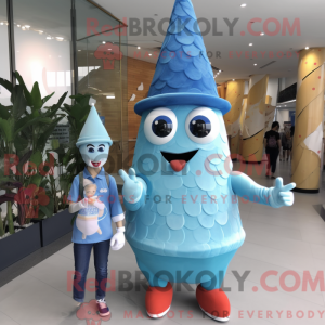 Blue Ice Cream Cone maskot...