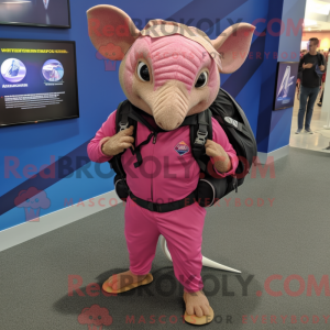 Pink Armadillo mascot...