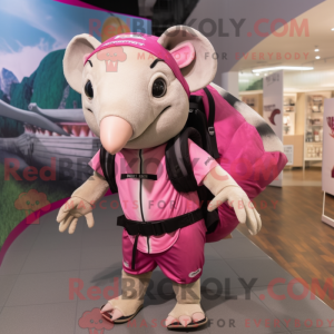 Pink Armadillo maskot...