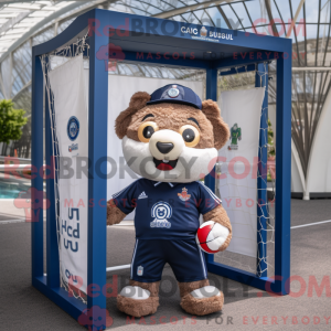 Navy Soccer Goal mascot...