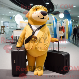 Gold Sea Lion maskot drakt...