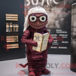 Maroon Mummy mascot costume...
