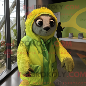 Lime Green Sloth maskot...