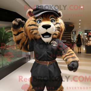 Sort sabeltand tiger maskot...