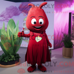 Maroon Beet mascottekostuum...