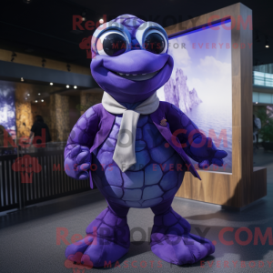 Purple Sea Turtle mascot...