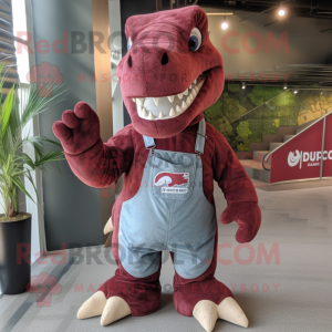 Maroon Iguanodon maskot...