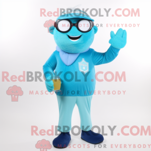 Cyan Champagne Maskottchen...