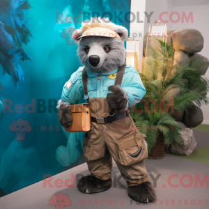 Cyan Sloth Bear maskot...