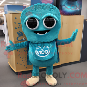 Cyaan Tacos mascottekostuum...