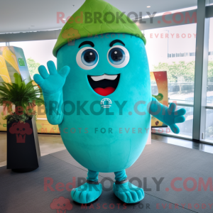 Cyan Tacos maskotdraktfigur...