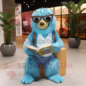 Sky Blue Sloth mascotte...