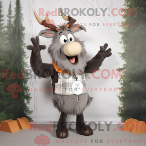 Grauer Elch Maskottchen...