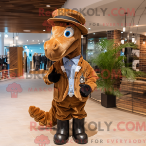 Brun Sea Horse maskot...