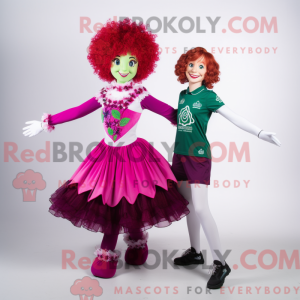 Magenta irsk danser maskot...