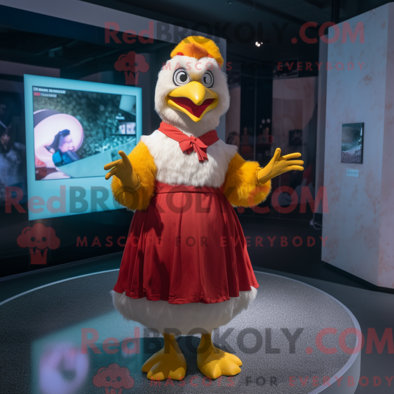 Fantasia de mascote de galinha com saia circular e gorros - Mascotes de frango - REBROKO_338402 - RedBrokoly.com