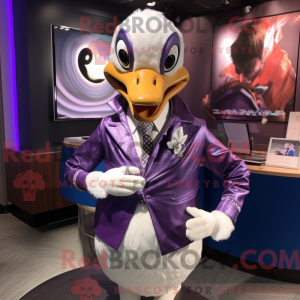 Purple Swans mascot costume...