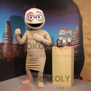 Tan Mummy-mascottekostuum...