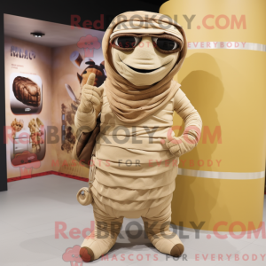 Tan Mummy-mascottekostuum...