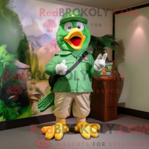 Grön hane maskot kostyme...