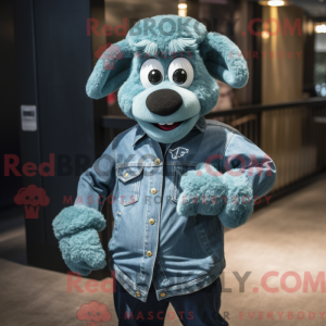 Teal Ram maskotdraktfigur...